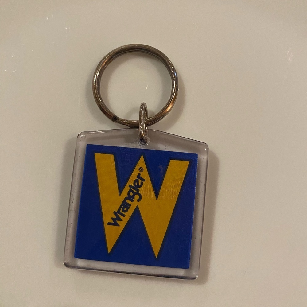 Vintage Wrangler Jeans Advertising Plastic Keychain